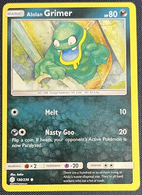 Alolan Grimer 130/236 Pokemon English Sun & Moon Cosmic Eclipse 2019
