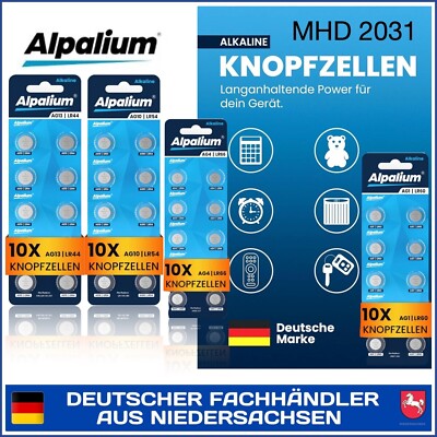LR41 V3GA AG1 AG3 AG4 AG10 AG11 AG13 177 V377 LR736 Uhren Batterien   MHD 2031