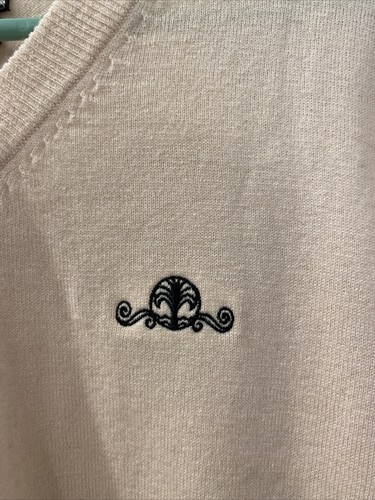 NEW ADIDAS Golf 100% WOOL Ivory V-neck Pullover SWEATER Sz XL (L8) - Picture 2 of 3
