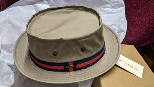 Genuine US Stetson Fairway Pork Pie Bucket Hat 2XL XXL Bob Mortimer Gone Fishing - Picture 6 of 12