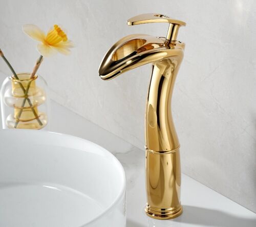Grifo mezclador de lavabo de baño de una manija de un solo orificio para cascada - Imagen 28 de 41