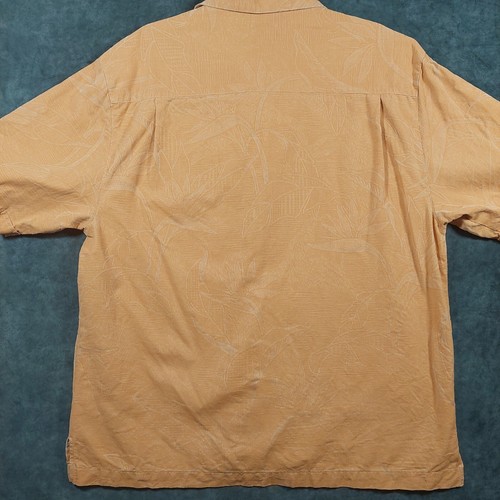 Jamaica Jaxx Hawaiian Shirt Large Pastel Orange 100% Silk Button Up - Picture 9 of 10