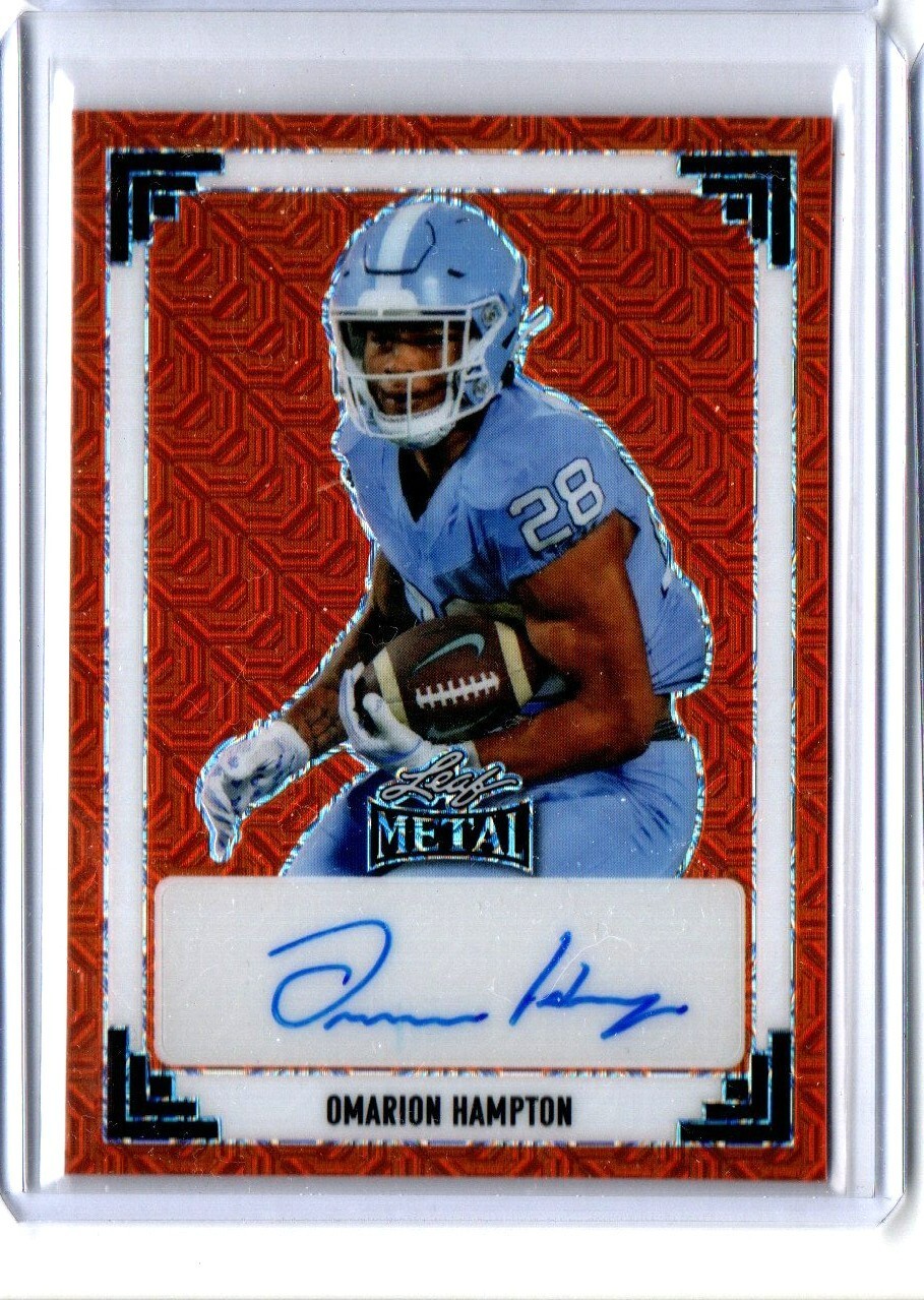 OMARION HAMPTON 2024 LEAF METAL AUTO 3/3 NORTH CAROLINA LOS ANGELES CHARGERS