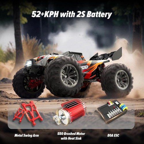 Auto radiocomandate brushless 1/14 per adulti veloci 50+ mph, camion radiocomandati 4x4 fuoristrada - Foto 22 di 24
