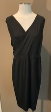 Avenue Studio 18/20 Sleeveless Black Jersey V Neck Wrap Bodice Dress