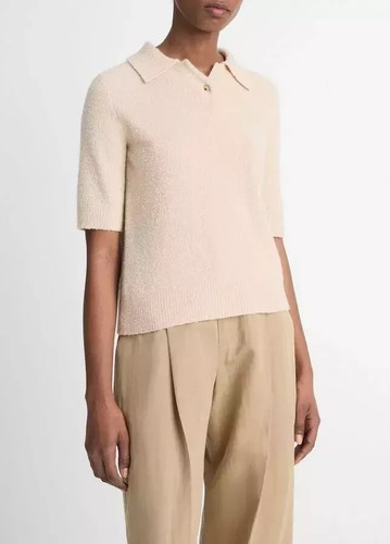 Polo maglione nuovo con etichette Vince Bouclé seta misto cashmere taglia S $345 MORBIDO!!! - Foto 4 di 15