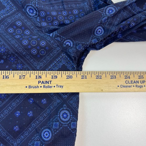 Peter Millar Button Up Shirt Mens Medium Blue Geometric Flex Finish Cotton - Picture 6 of 7