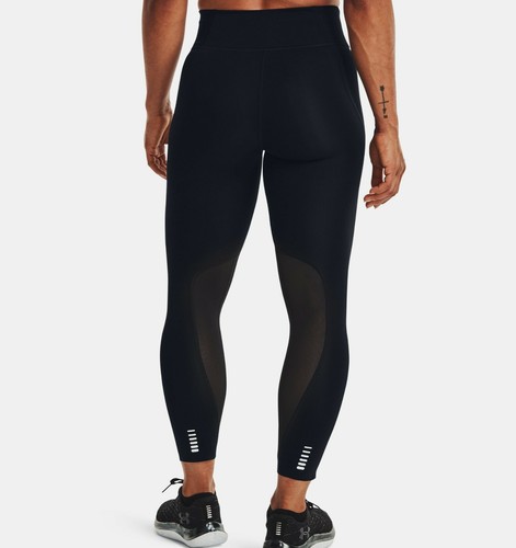 UNDER ARMOUR WOMEN'S HEATGEAR SPEED POCKET RUN ANKLE CROP BLACK#1344969-NWT - Picture 4 of 7