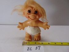 Vintage 5 1/2" Thomas Dam Troll With White Shorts Amber Eyes D.A.M Swivel Head