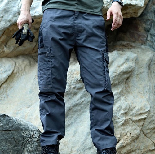 Pantalones tácticos para hombre Multi-bolsillo Ripstop Combate Carga Militar Camuflaje Pantalones - Imagen 12 de 40