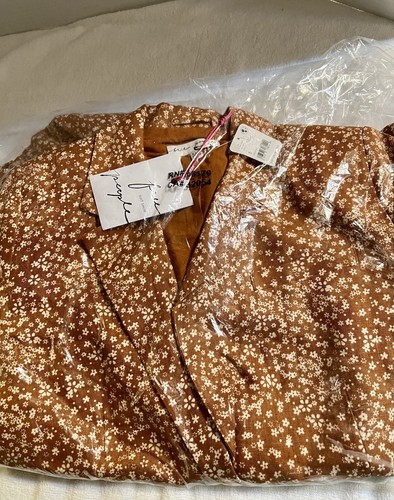Free People Womens Maggie Suit Linen Suit Shop Toffee Combo Size 10 New With Tag - Picture 2 of 7