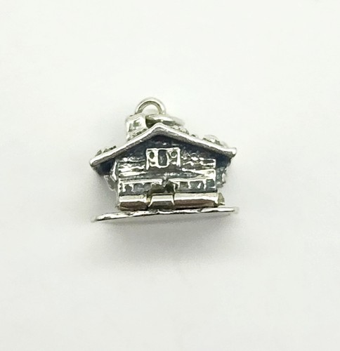 VINTAGE Schweizer Chalet Alpen Landhaus 800 europäisches Silber Reiseanhänger - 3,9 g - Bild 5 von 6