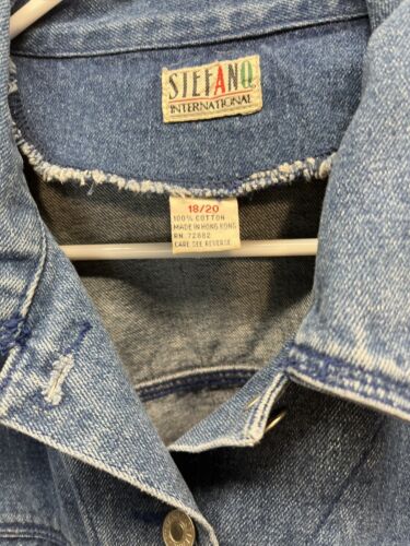 Womens Stefano International Dye Dip Ombré Jean Denim Jacket VTG Size 18/20 - Picture 8 of 11
