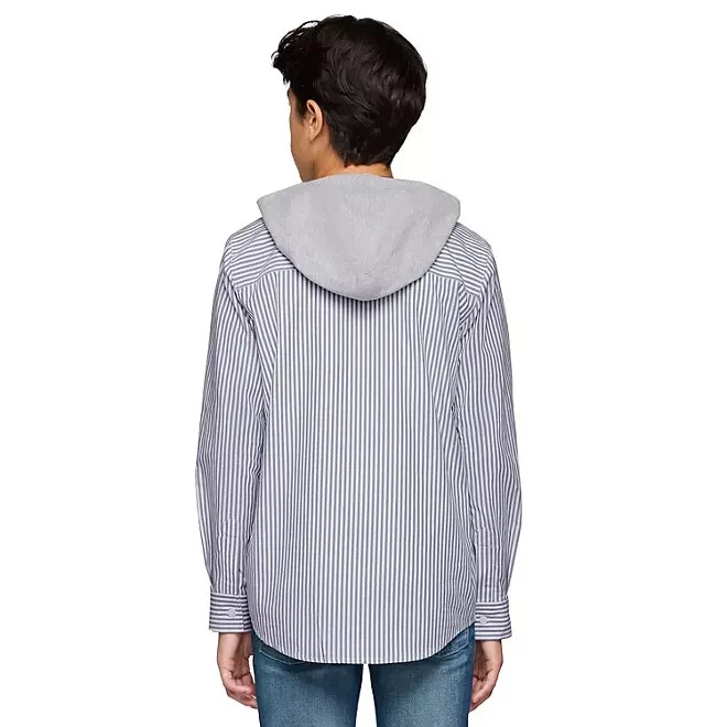 Lucky Brand Boys Hooded Woven Shirt Size S 6/7 Grey - Image 2 of 4