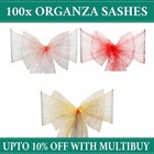 100X Organza Chair Sashes Cover Bow Wider Fuller Sash for Wedding Party Decor