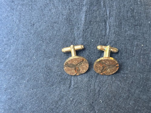 1970s intricate detailed geometric vintage cufflinks - excellent condition - Picture 5 of 6