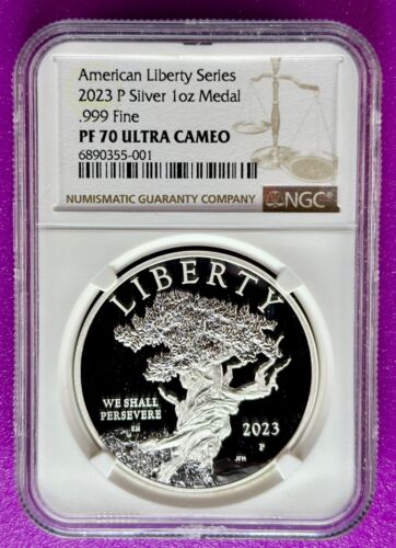 2023 P American Liberty Series Silver 1oz Medal .999 Fine  NGC PF70 UC (001) - Picture 1 of 2