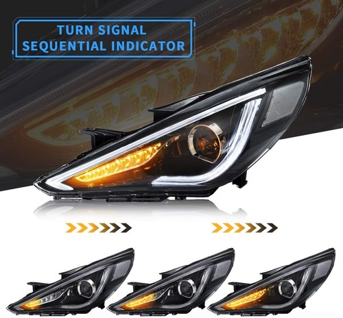 For 2011- 2014 Hyundai Sonata VLAND LED Projector Headlights W/Sequential LH+RH - Picture 3 of 12