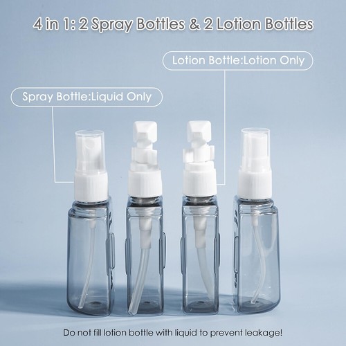 2oz (50ml) Refillable Empty Bottles Squeezable Lotion Shampoo Container Travel - Picture 6 of 14