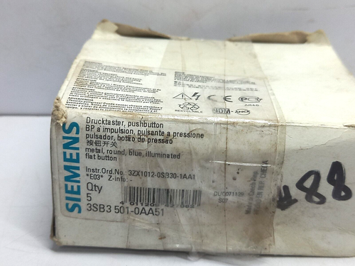 Siemens 3SB3 501-0AA51 Illuminated Pushbutton Blue - 5PCs/Lot - Picture 9 of 9