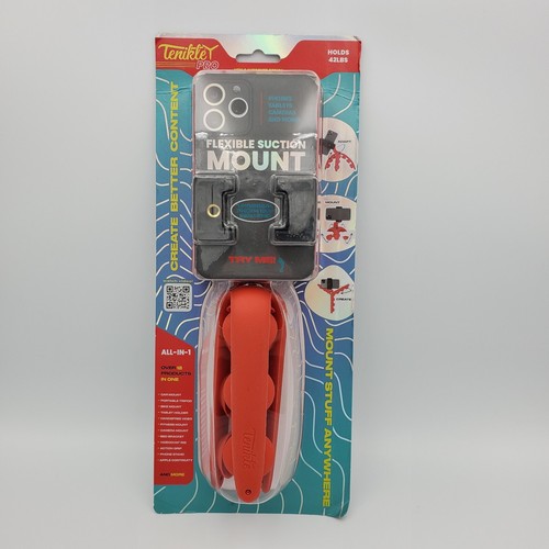 New Tenikle Pro Tripod Bendable Flexible Suction Cup Phone & Camera Mount Red - Picture 1 of 6