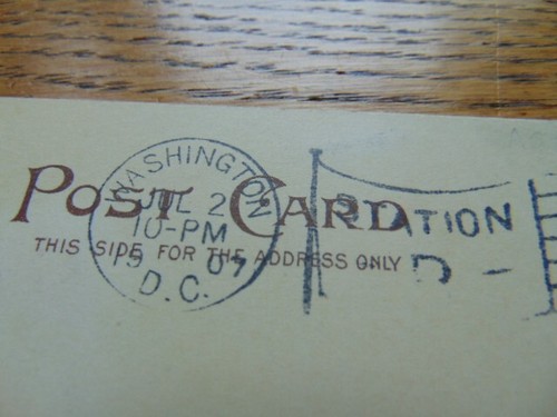 1907 American Flag post card- National Anthem on front- tinsel- Rotograph, NY - Picture 5 of 5