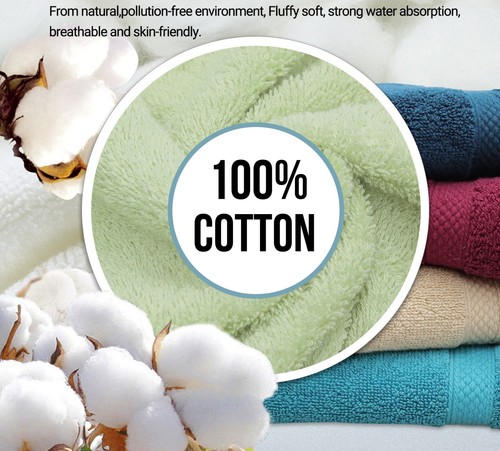 100% Cotton Premium Bath Towels Set ( Pack of 7 Pcs) 550GSM Softness No Pilling - Picture 42 of 55