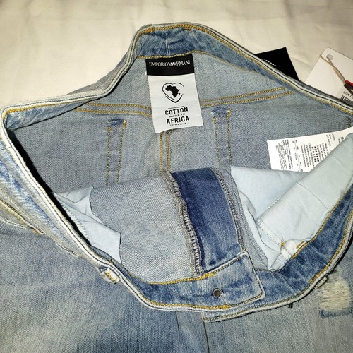 EMPORIO ARMANI Jeans Women's W30 Straight Ripped Distressed Light Blue Denim - Picture 4 of 9