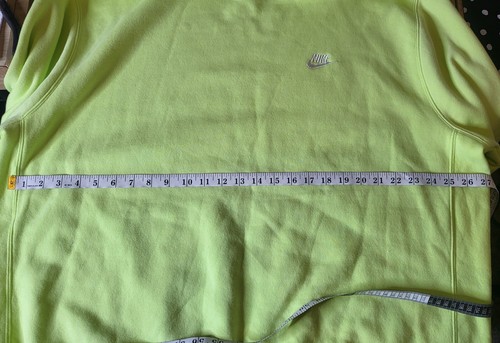 Nike Club Fleece Crew Pullover Sweatshirt Lemon Twist Mens XXL EUC - Picture 5 of 6