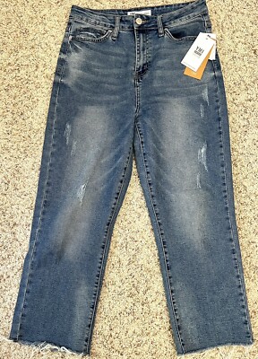 YMI Dream Distressed Anklet High Rise Dream Cotton Blend Jeans Size 13/31