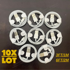 10X Bulk 3/6FT USB Charger Cable For iPhone 14 13 12 11 8 Charging Data Cord Lot