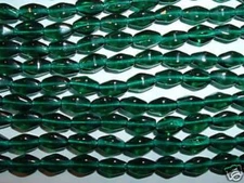 AL92 CZECH 8x5mm Glass BICONE Beads-DARK EMERALD (25)
