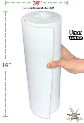 8mm EVA Foam Cosplay White 14 x 39 inch Sheet Ultra High Density *Free Shipping - Picture 4 of 8