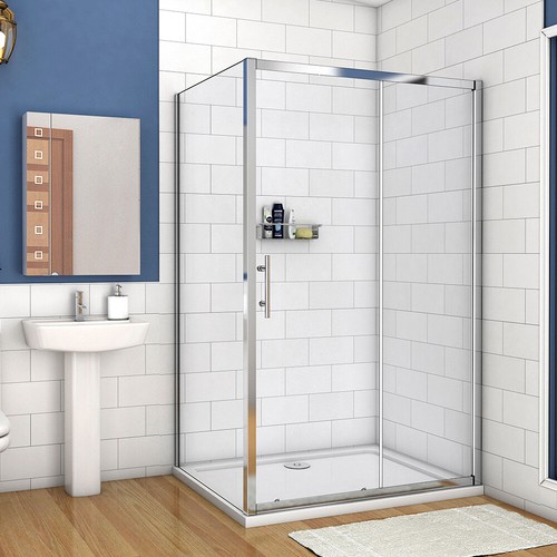 Bathroom Sliding Door Shower Enclosure Side Panel and Tray 5mm Glass Cubicle B8 - Picture 14 of 17