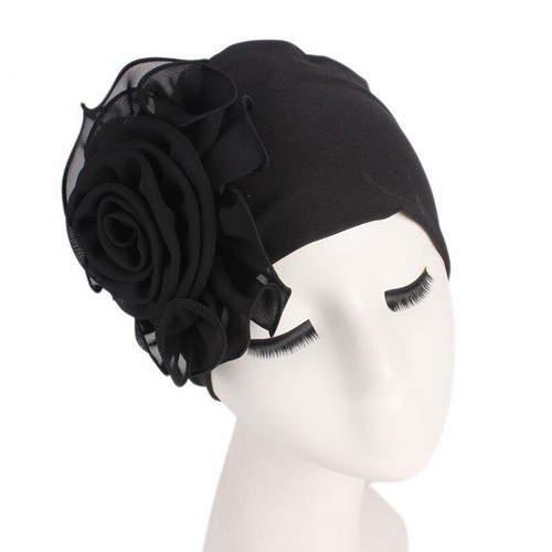 New Elegant Side Hat Women Chemotherapy Big Fashion Tam Flower Stretch - Picture 6 of 28