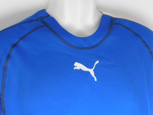 Puma Womens Short Sleeve Blue White Athletic Shirt Large NEW - Picture 12 of 12