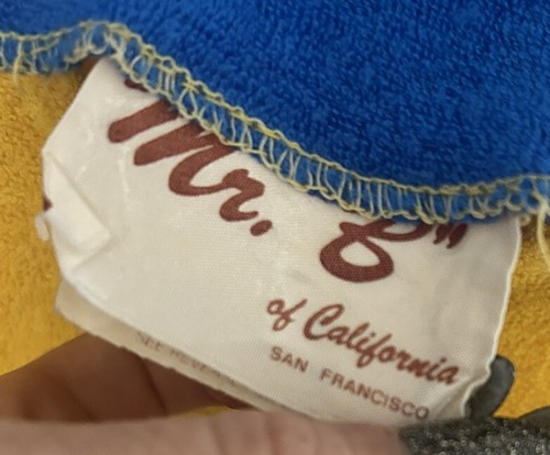 VTG MR.B’s California RETRO TERRY CLOTH TOWEL MINI DRESS COVER UP YELLOW SZ M - Picture 4 of 4