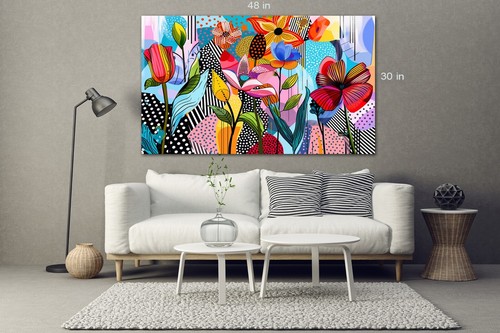 Atemberaubende Blumen schönes Leinwandbild frische lebendige Farben modern - Bild 5 von 7