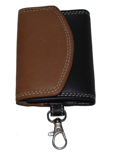 Leatherboss Genuine Leather Key Case Car Key Holder Trifold Wallet - Picture 4 of 17