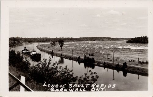 Cornwall Ontario Longue Sault Rapids Ship ON RPPC Postcard H58 - Picture 1 of 2