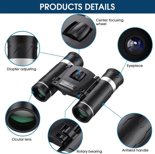 Compact Binoculars Gift High Powered, Waterproof Bird Watching Hunting 200X25 - Picture 10 of 12