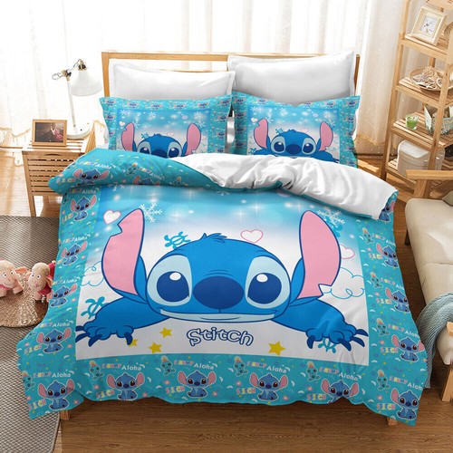Lilo Stitch Angel Bettbezug Kissenbezüge Deckenbezug Bettwäsche-Set Single Doubl - Bild 7 von 55