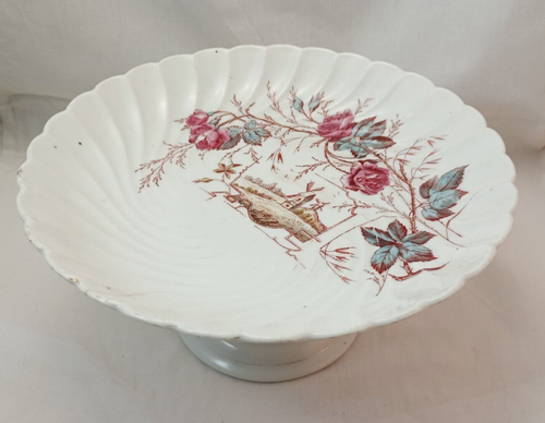 Antique Comport dish with floral pattern and windmill marked 775 29 - Picture 2 of 14