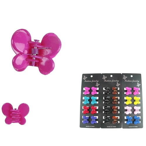 24 pieces Baby Girl Mini Small Plastic Hair Claw Snap Jaw Clamp Clip Hairpin Lot - Picture 2 of 3