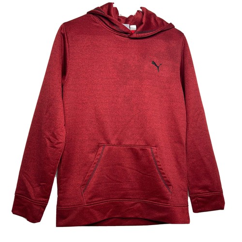 Puma Boys Size XL 18-20 Rust Brown Long Sleeve Hooded Sweatshirt 