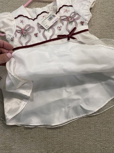 nwt george infant dress 12 month ivory in color with floral accent. 308 - Picture 4 of 6