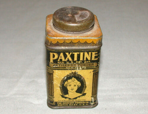Original 1920's Paxtine Boston USA Antiseptic Powder  Advertising  Tin - Picture 1 of 3