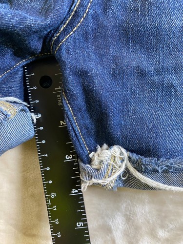Lucky Brand Boyfriend Shorts Womens 6/28 Blue Denim Dark Wash Distressed - Picture 4 of 10