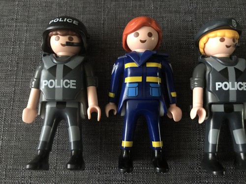 1997 Vintage Playmobil Police Cops Figures Lot Of 3 - Picture 3 of 5