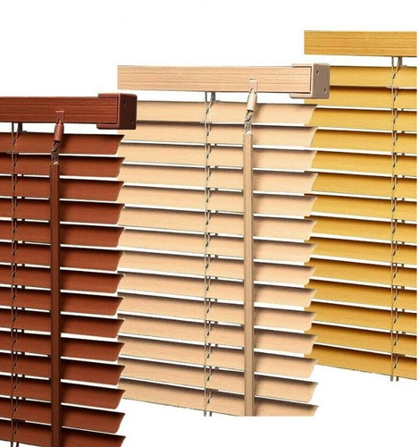 Wooden Grain Effect Venetian Window Blinds Curtains Trim Able Blind Shutter Blinds Curtains Trim Able Blind Shutter, Wood Grain Window Curtains